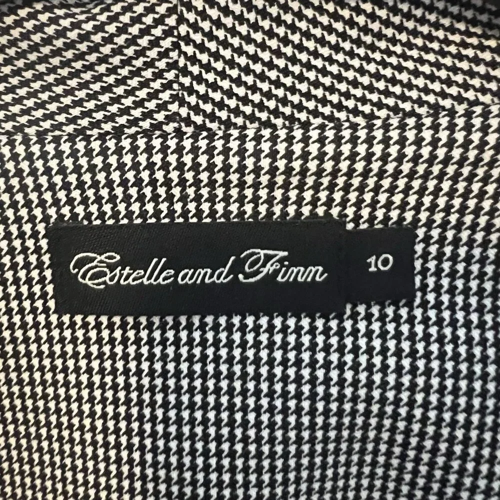 Estelle And Finn Coat Jacket Women's Y2K Size 10 Houndstooth Open Front Pads - Picture 4 of 10
